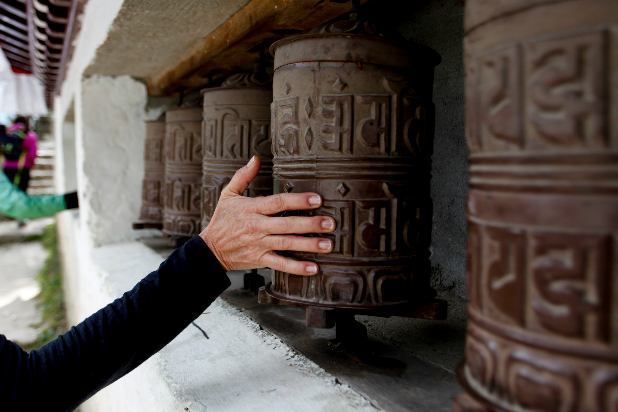 Prayer wheels in a monastary in the Himalayas