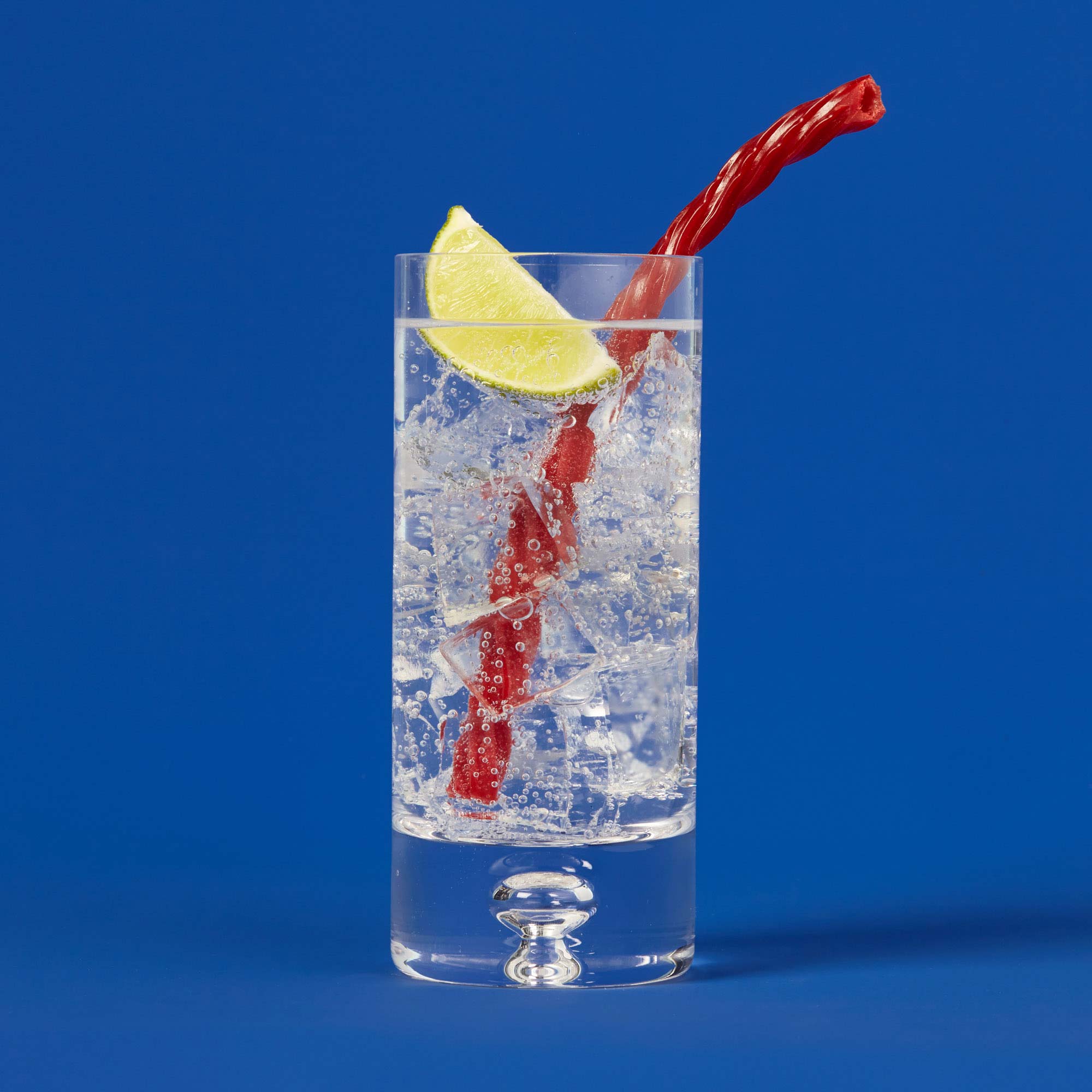 Twizzler Straw in a glass of soda